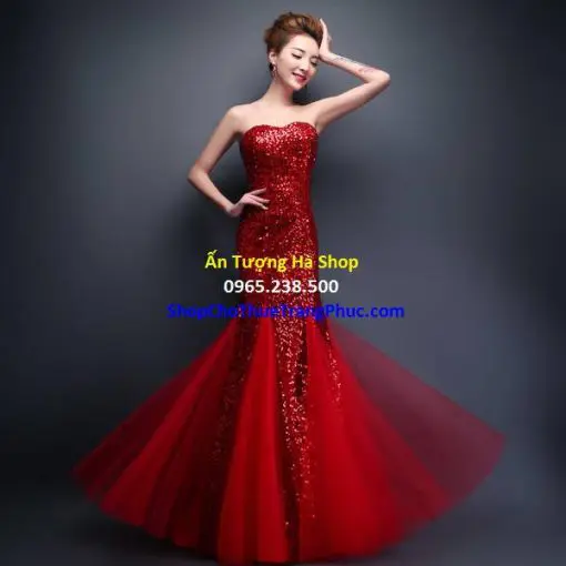 Đầm dạ hội kim sa đuôi cá