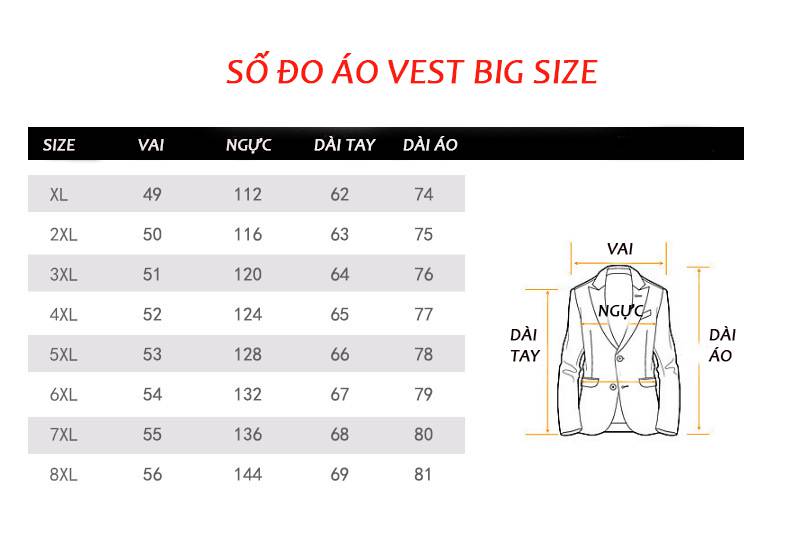 Áo vest đen Big Size 100 – 130Kg
