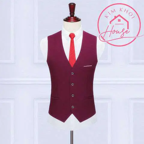 Áo Vest ghi lê đỏ nam
