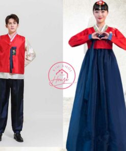 Áo Hanbok Hàn Quốc Nữ Đỏ Váy Xanh Đen