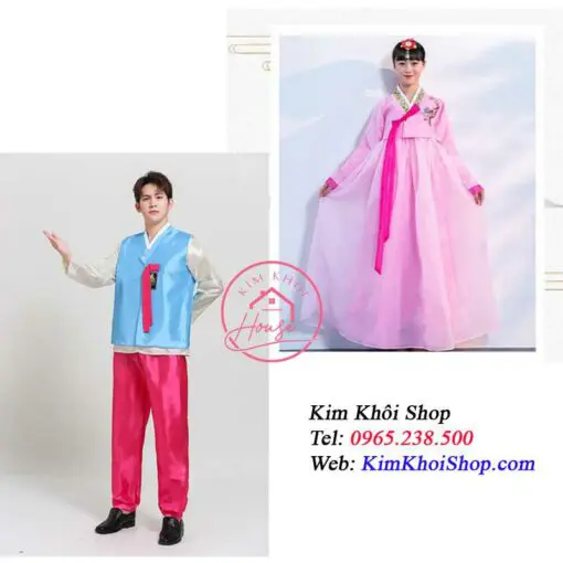 Áo Hanbok Hàn Quốc Nữ Hồng Váy Hồng