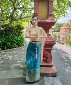 Trang Phục Thái Lan Xanh Khăn Vàng