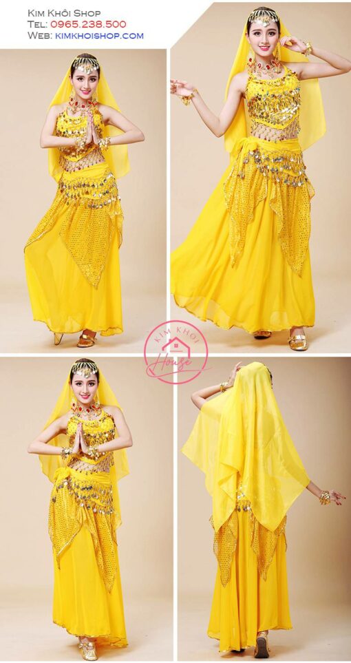 Trang phục Ấn Độ Nữ Lá Sen Vàng