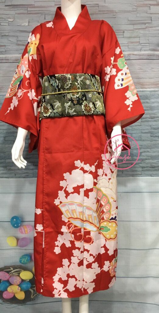 Kimono Yukata Đỏ Nhật Bản