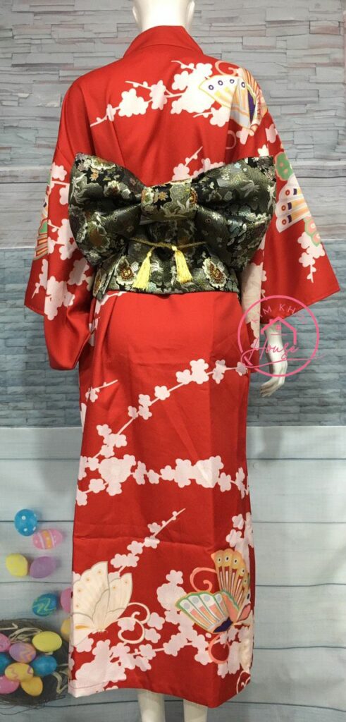 Kimono Yukata Đỏ Nhật Bản 4