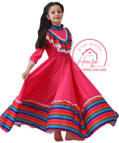 Trang phục Mexico Màu Hồng dành cho Bé Gái
