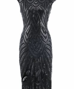 Váy Dự Tiệc Gatsby Đen Tay Lỡ