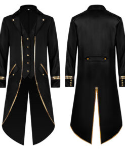 Vest Đuôi Tôm Nam Quý Tộc Đen Viền Vàng