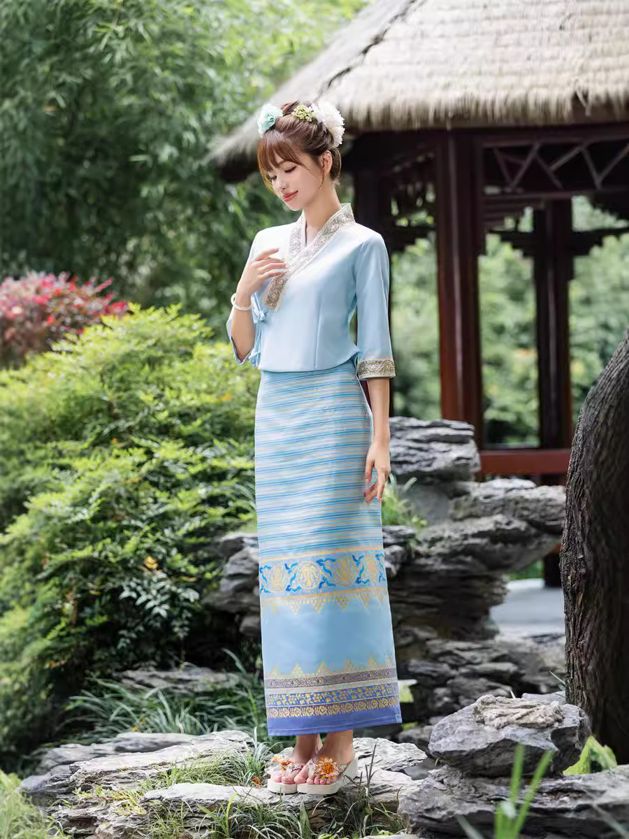 Trang Phục Thái Khmer Nữ Xanh