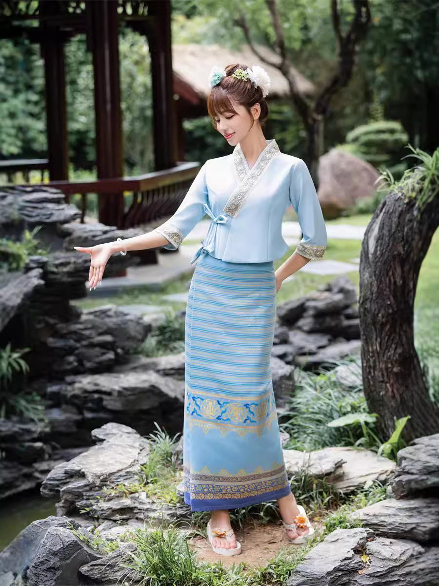 Trang Phục Thái Khmer Nữ Xanh